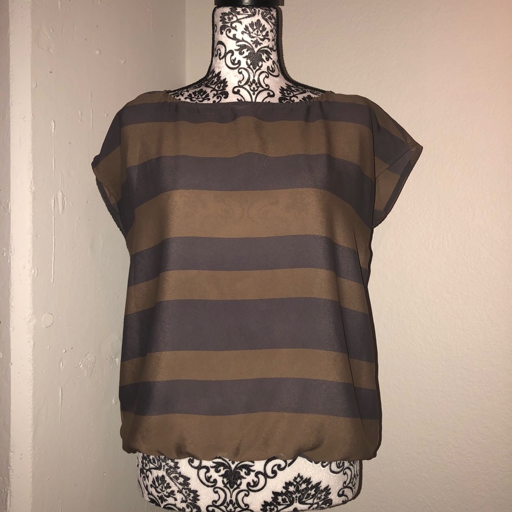 LOFT Horizontal Striped Blouse